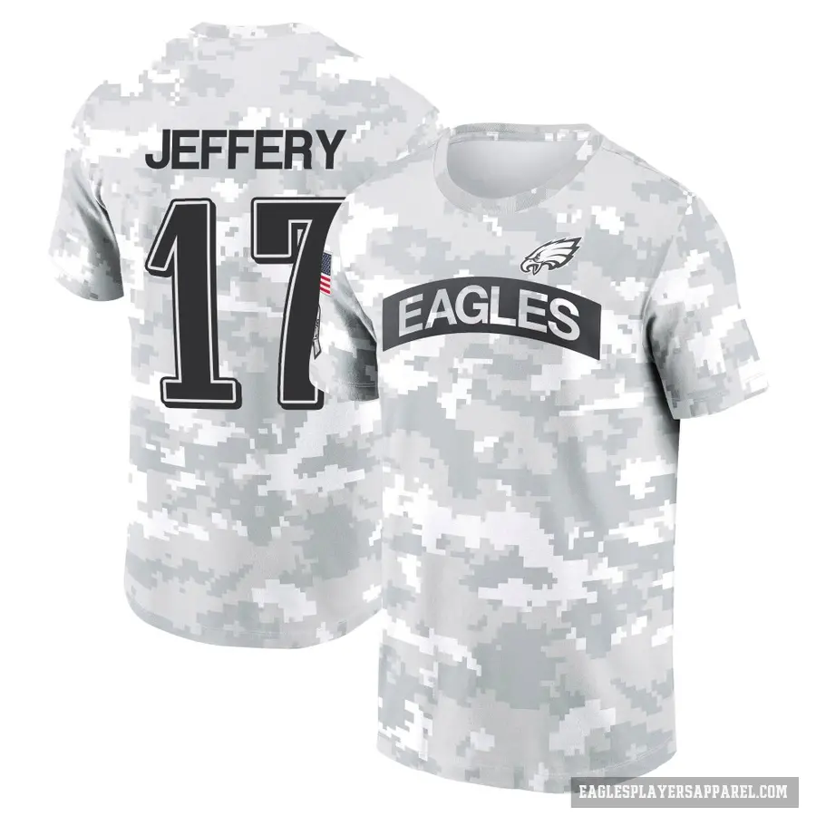 Men's ＃17 Alshon Jeffery Philadelphia Eagles Camo Arctic 2024 Salute to Service Performance T-Shirt