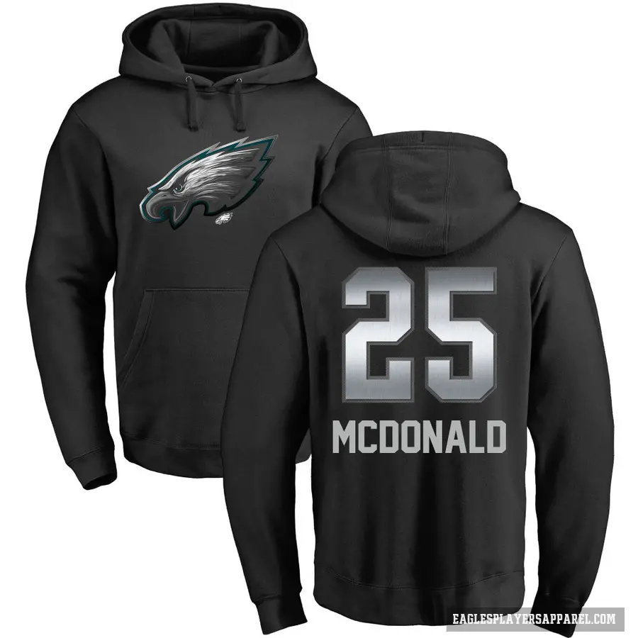 Men's ＃25 Tommy McDonald Philadelphia Eagles Black Midnight Mascot Pullover Hoodie