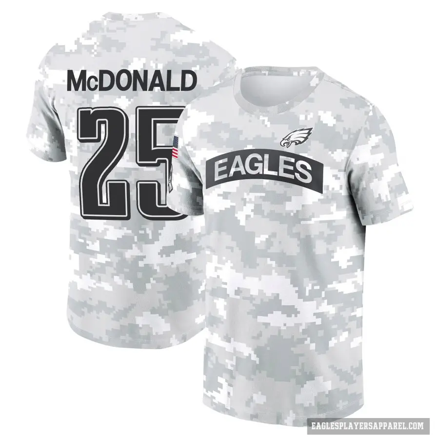 Men's ＃25 Tommy McDonald Philadelphia Eagles Camo Arctic 2024 Salute to Service Performance T-Shirt