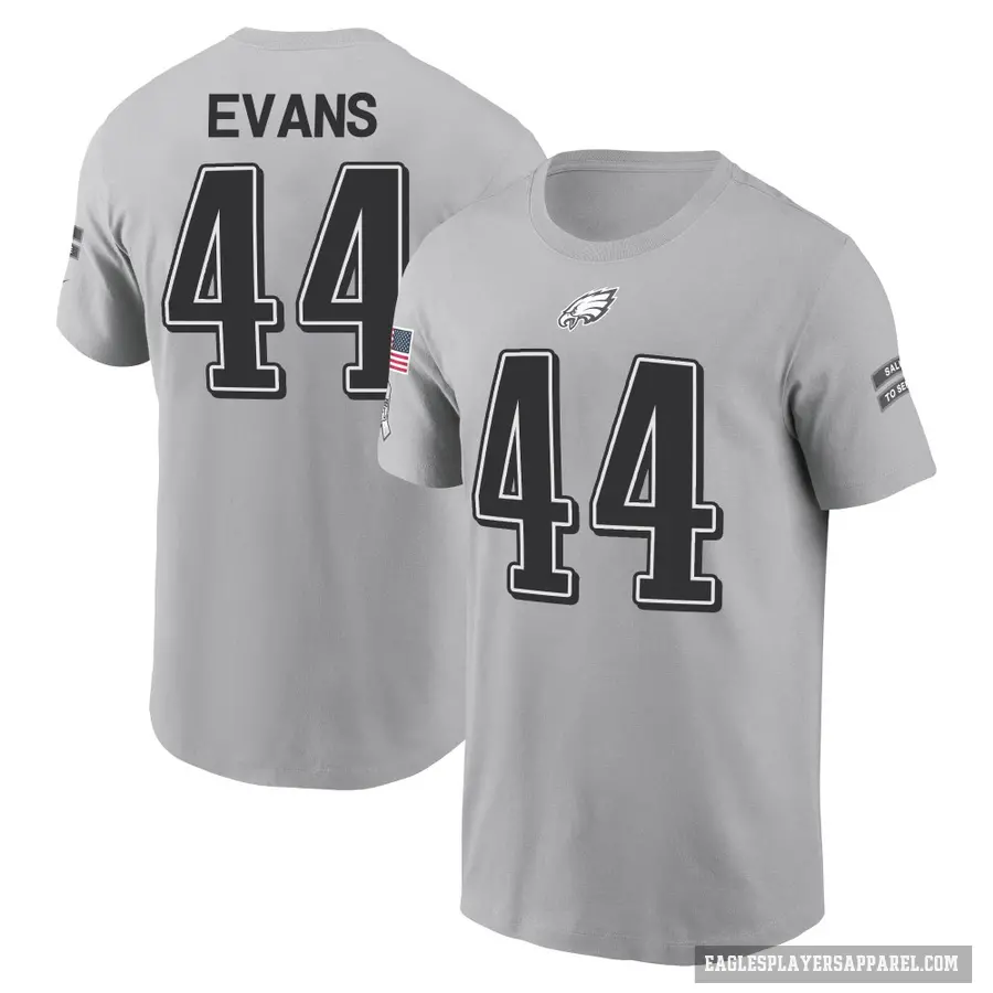 Men's ＃30 Justin Evans Philadelphia Eagles Gray 2024 Salute to Service T-Shirt