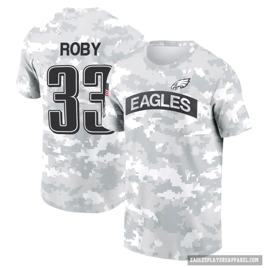 Men's ＃33 Bradley Roby Philadelphia Eagles Camo Arctic 2024 Salute to Service Performance T-Shirt