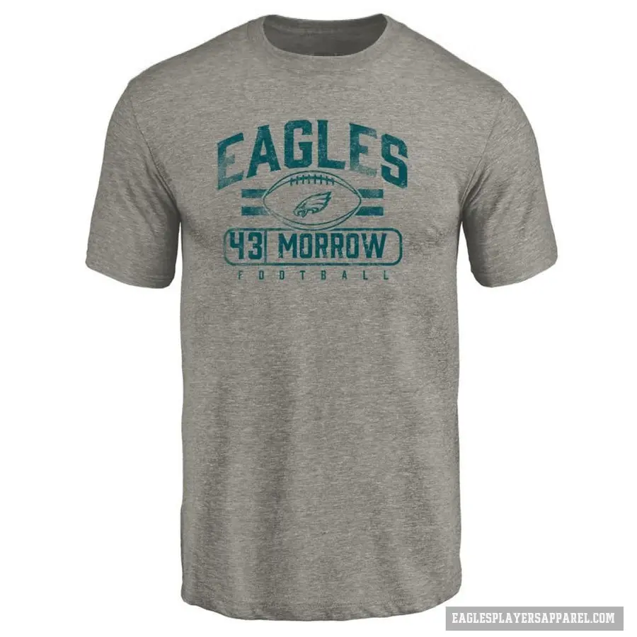 Men's ＃43 Nicholas Morrow Philadelphia Eagles Gray Flanker T-Shirt