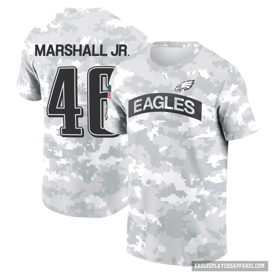 Men's ＃46 Terrace Marshall Jr. Philadelphia Eagles Camo Arctic 2024 Salute to Service Performance T-Shirt