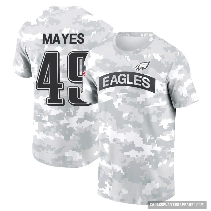 Men's ＃49 BJ Mayes Philadelphia Eagles Camo Arctic 2024 Salute to Service Performance T-Shirt
