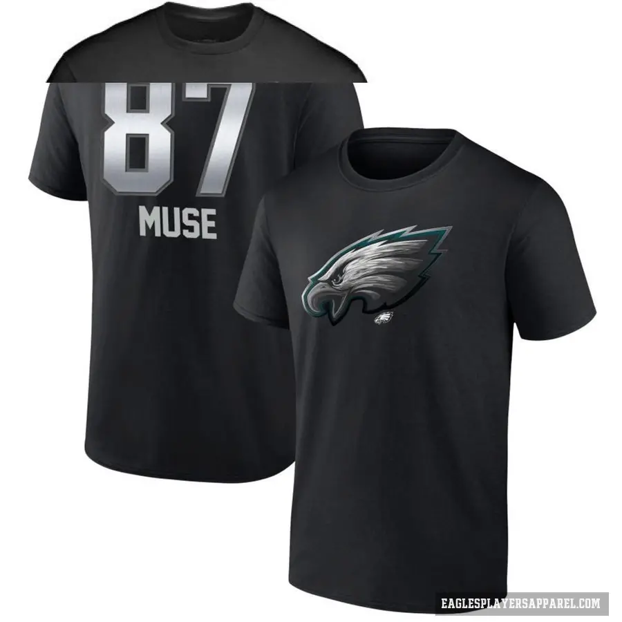 Men's ＃87 Nick Muse Philadelphia Eagles Black Midnight Mascot T-Shirt