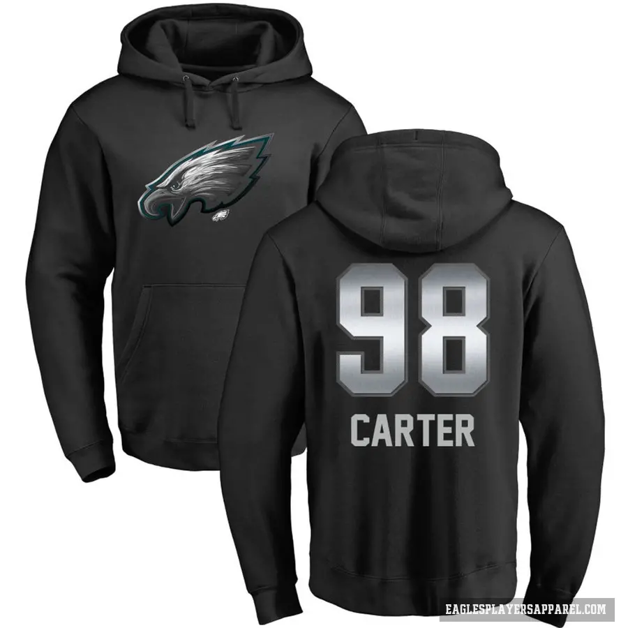 Men's ＃98 Jalen Carter Philadelphia Eagles Black Midnight Mascot Pullover Hoodie