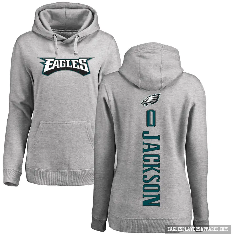 Women's ＃0 Adoree' Jackson Philadelphia Eagles Pro Line Ash Backer Pullover Hoodie