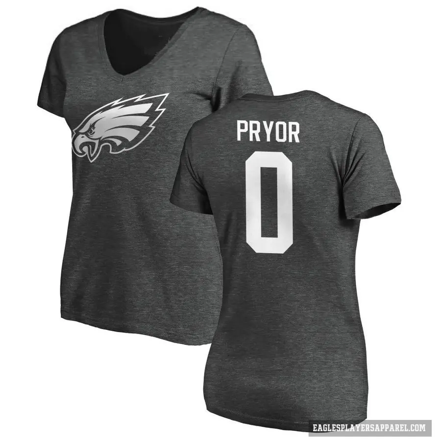 Women's ＃0 Matt Pryor Philadelphia Eagles Ash One Color T-Shirt