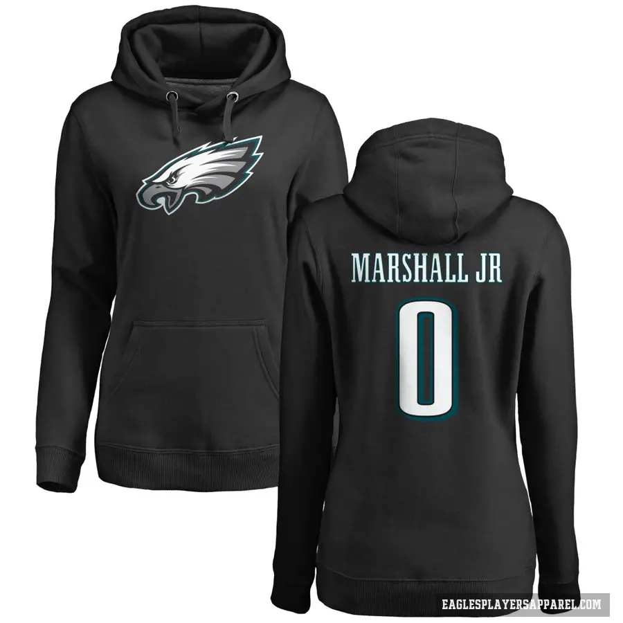 Women's ＃0 Terrace Marshall Jr. Philadelphia Eagles Black Pro Line Name & Number Logo Pullover Hoodie