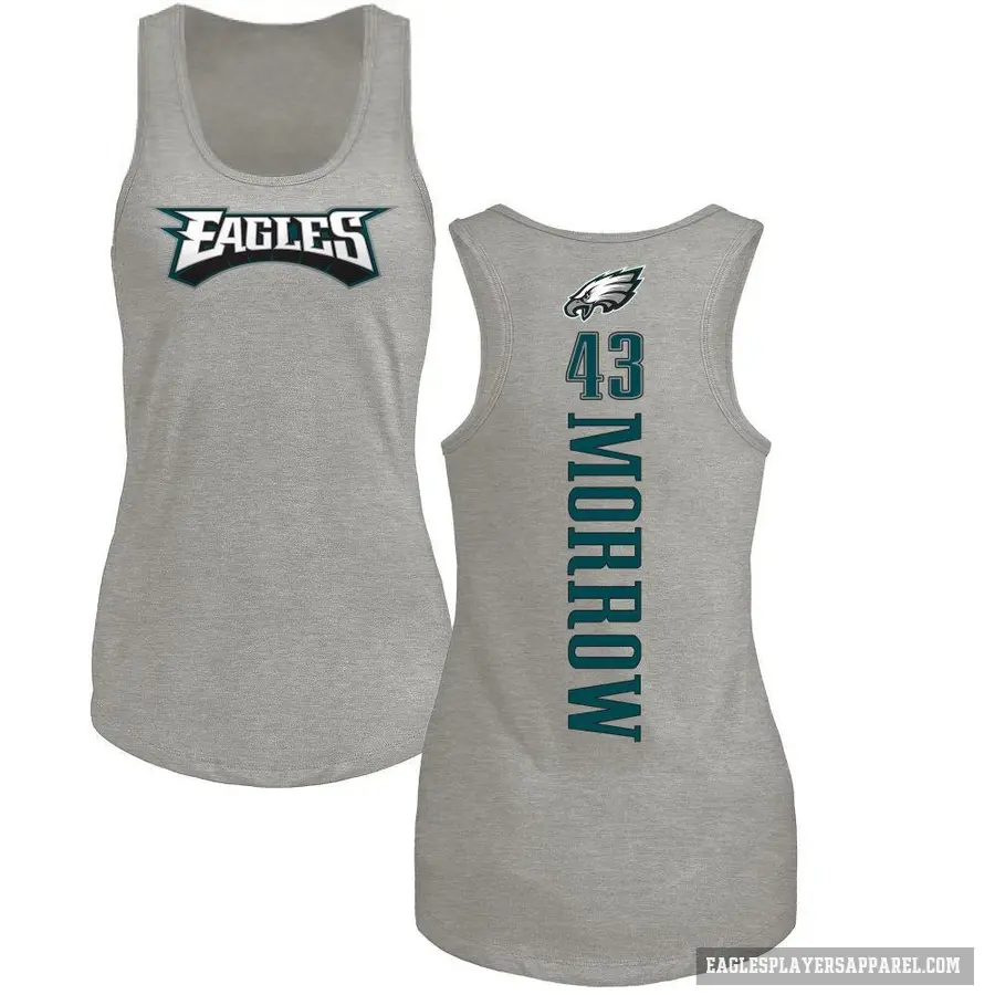 Women's ＃43 Nicholas Morrow Philadelphia Eagles Ash Backer Tank Top
