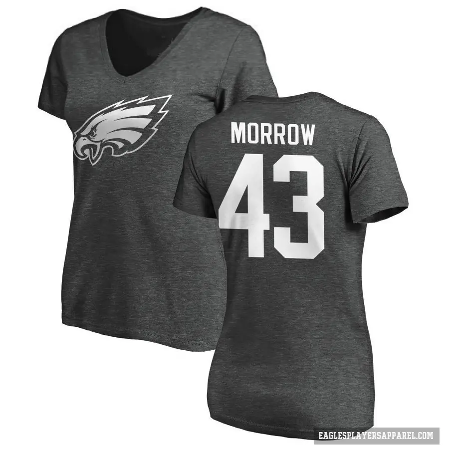 Women's ＃43 Nicholas Morrow Philadelphia Eagles Ash One Color T-Shirt