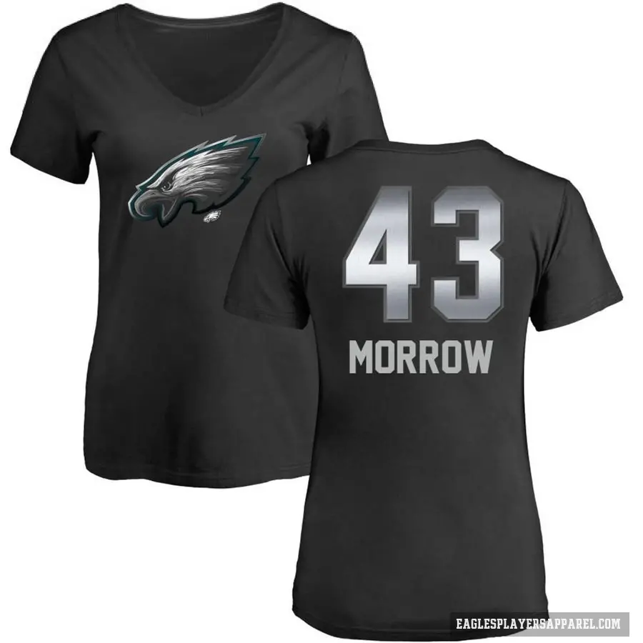 Women's ＃43 Nicholas Morrow Philadelphia Eagles Black Midnight Mascot T-Shirt
