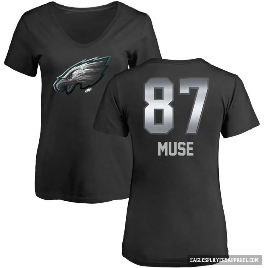 Women's ＃87 Nick Muse Philadelphia Eagles Black Midnight Mascot T-Shirt