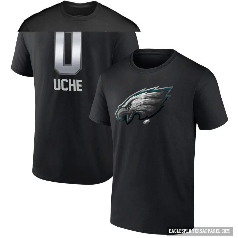 Youth ＃0 Joshua Uche Philadelphia Eagles Black Midnight Mascot T-Shirt