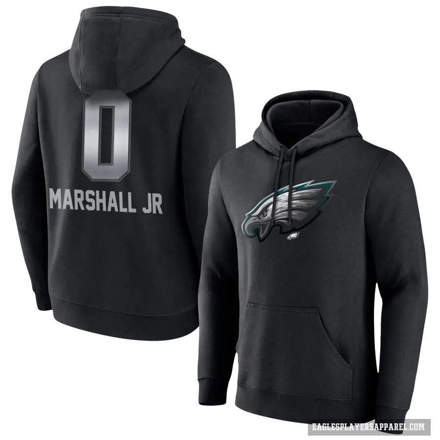 Youth ＃0 Terrace Marshall Jr. Philadelphia Eagles Black Midnight Mascot Pullover Hoodie