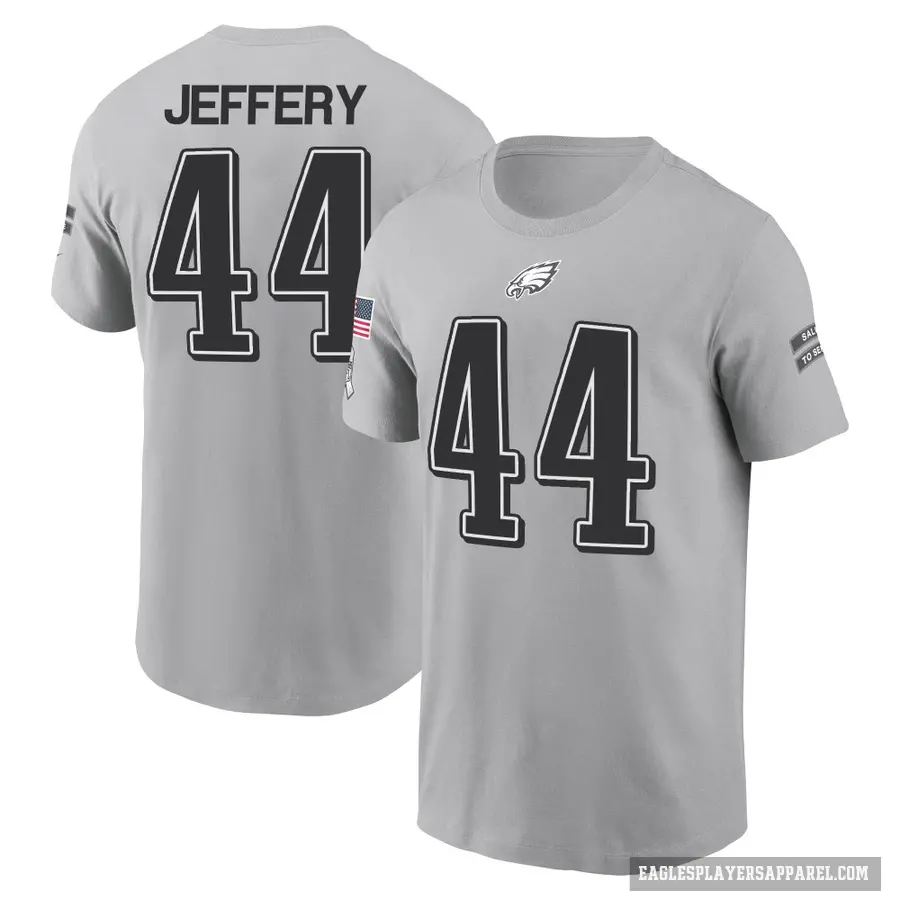 Youth ＃17 Alshon Jeffery Philadelphia Eagles Gray 2024 Salute to Service T-Shirt