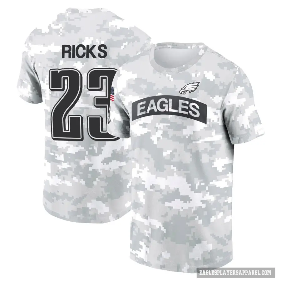 Youth ＃23 Eli Ricks Philadelphia Eagles Camo Arctic 2024 Salute to Service Performance T-Shirt