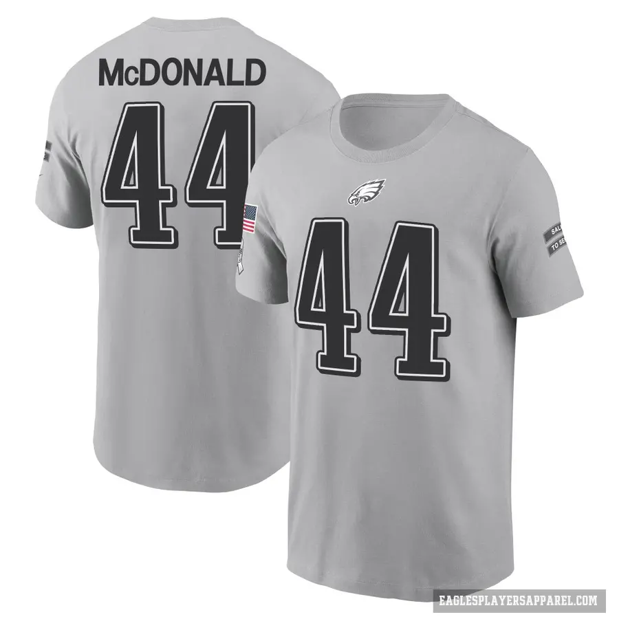 Youth ＃25 Tommy McDonald Philadelphia Eagles Gray 2024 Salute to Service T-Shirt