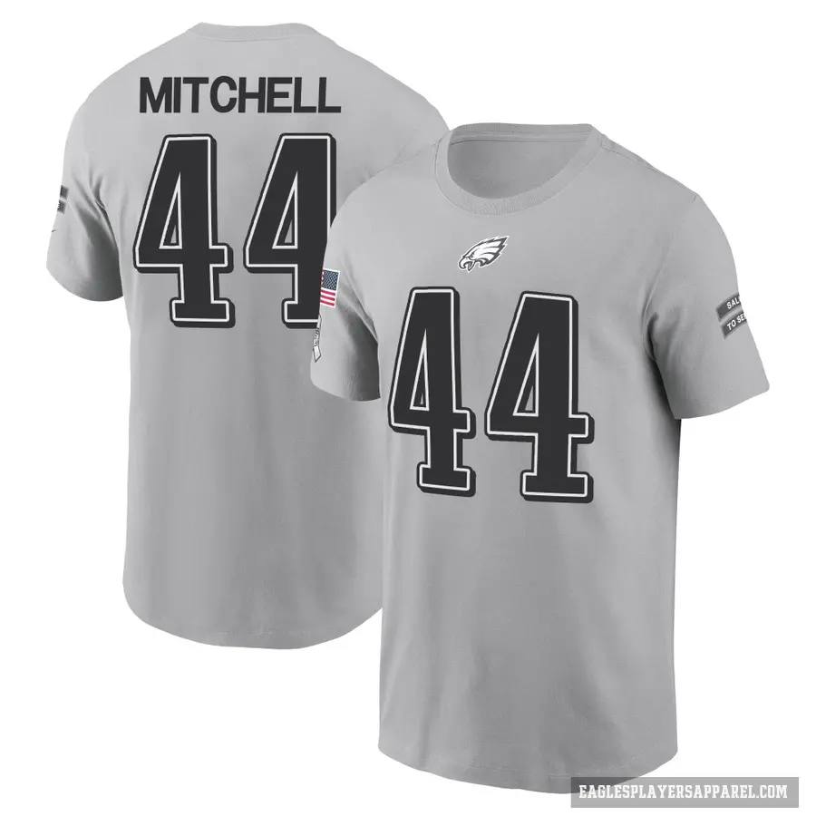Youth ＃27 Quinyon Mitchell Philadelphia Eagles Gray 2024 Salute to Service T-Shirt