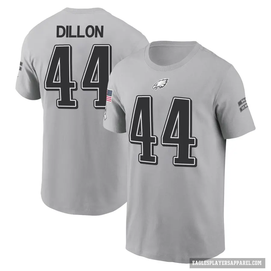 Youth ＃29 AJ Dillon Philadelphia Eagles Gray 2024 Salute to Service T-Shirt