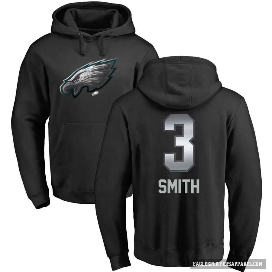 Youth ＃3 Nolan Smith Jr. Philadelphia Eagles Black Midnight Mascot Pullover Hoodie