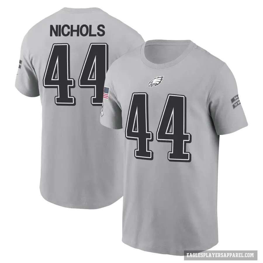 Youth ＃37 Lew Nichols Philadelphia Eagles Gray 2024 Salute to Service T-Shirt