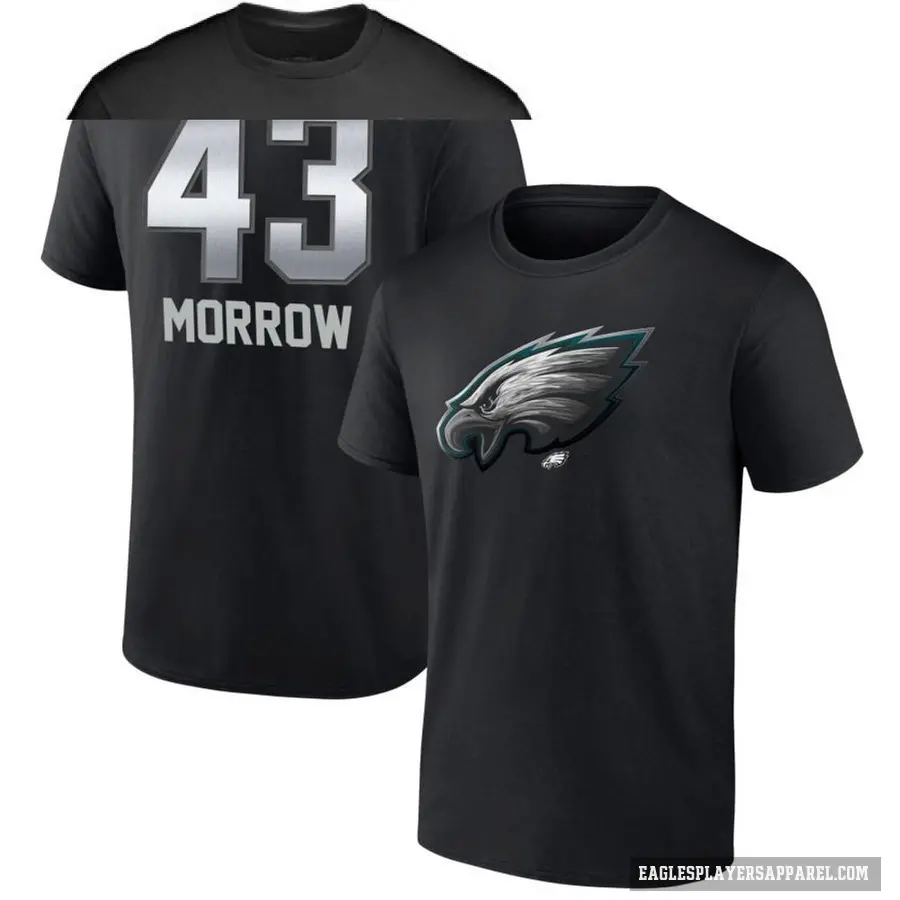 Youth ＃43 Nicholas Morrow Philadelphia Eagles Black Midnight Mascot T-Shirt