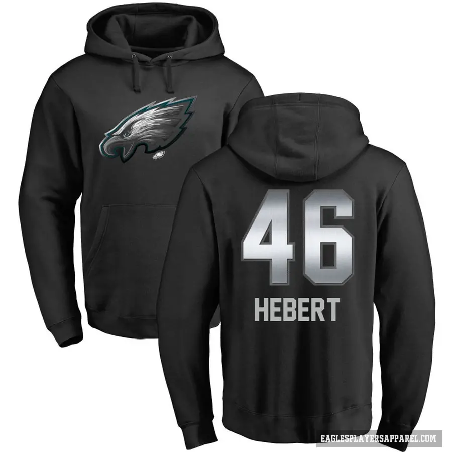 Youth ＃46 Griffin Hebert Philadelphia Eagles Black Midnight Mascot Pullover Hoodie