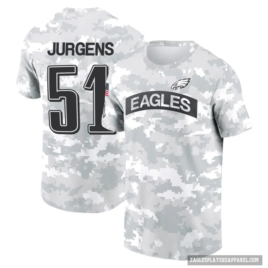 Youth ＃51 Cam Jurgens Philadelphia Eagles Camo Arctic 2024 Salute to Service Performance T-Shirt