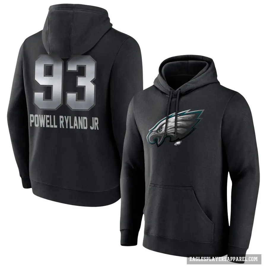 Youth ＃93 Antwaun Powell-Ryland Jr. Philadelphia Eagles Black Midnight Mascot Pullover Hoodie